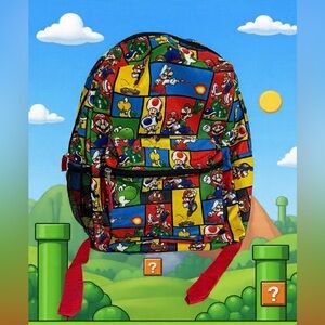 Super Mario Kids Backpack Multicolor Nintendo Character School Bag